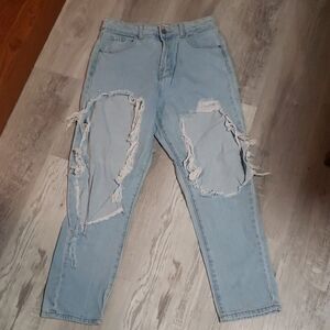 Light Blue Distressed Women's Jeans Crystal Rock 7